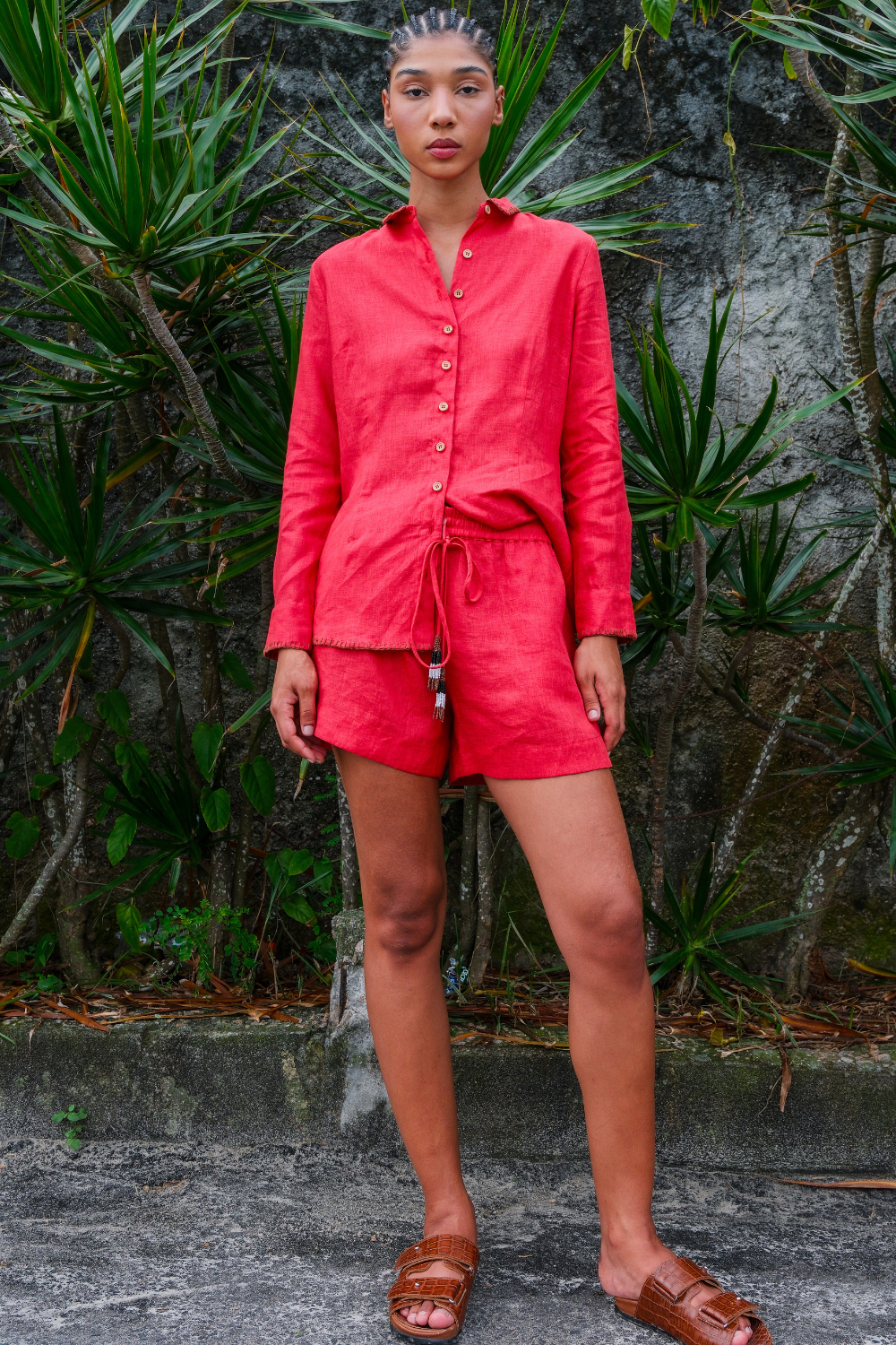 Short de Linho Snake Pitanga