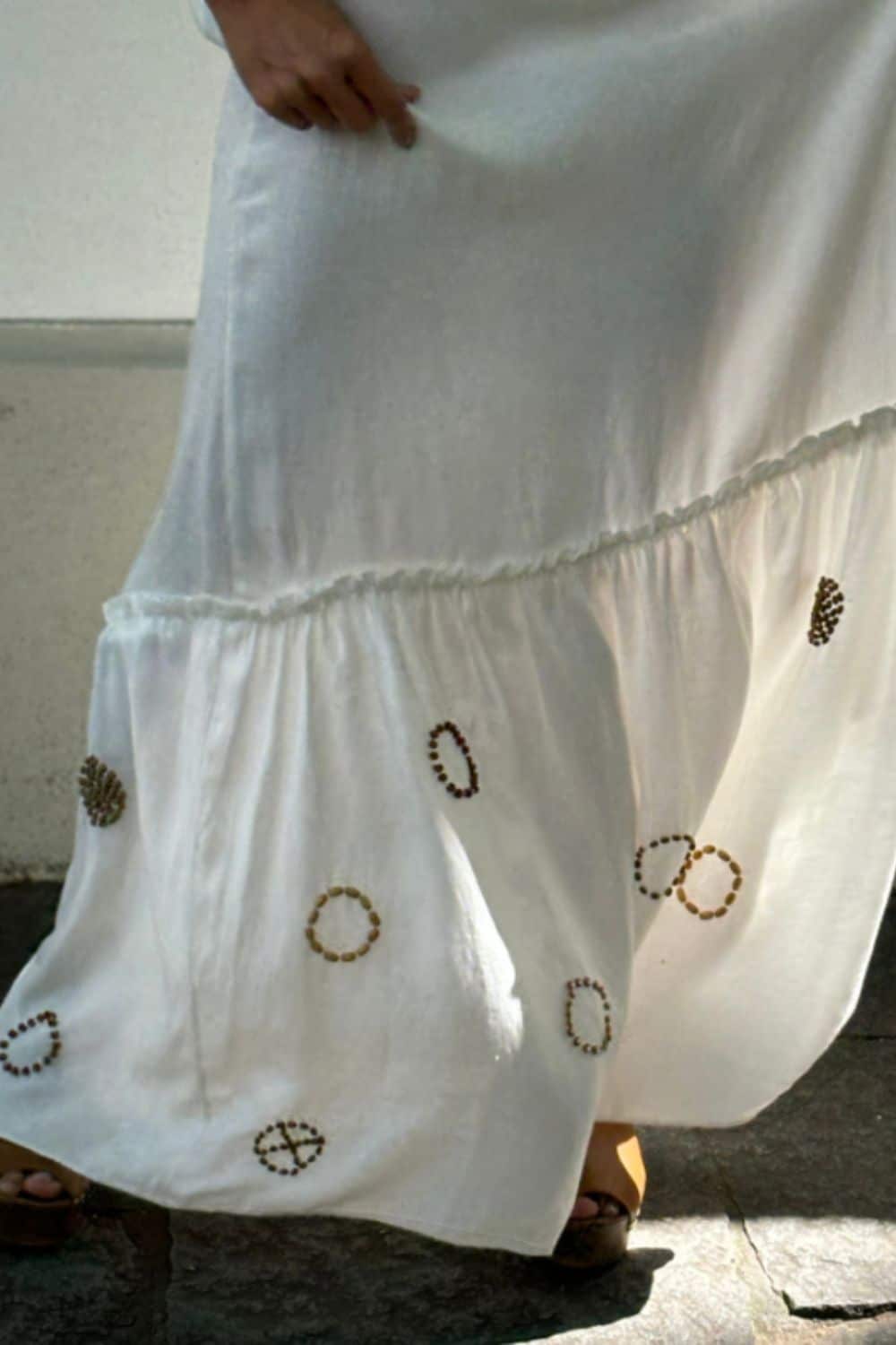Vestido Bordado Circle Branco