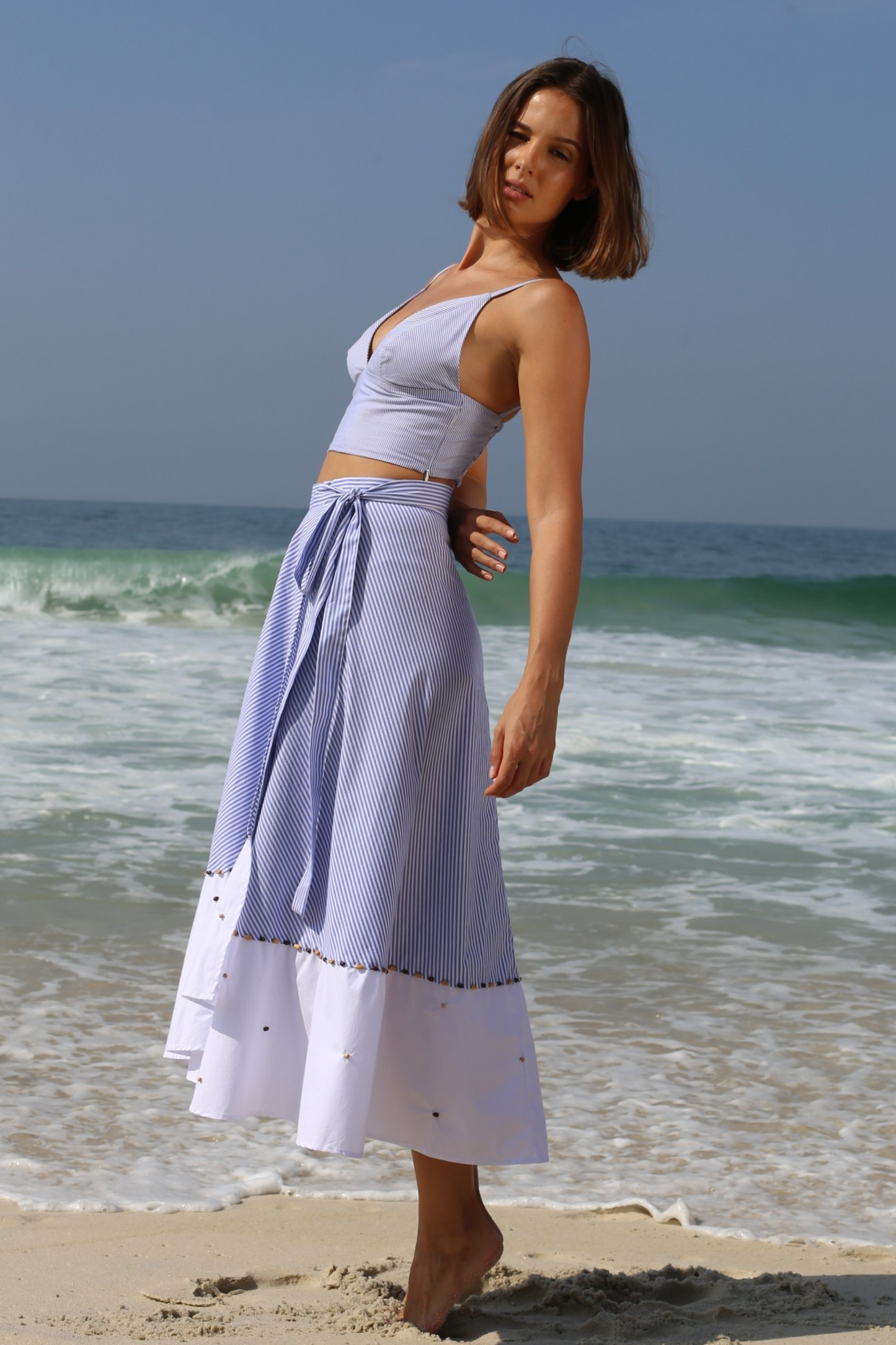 Kyoko Blue Striped Top