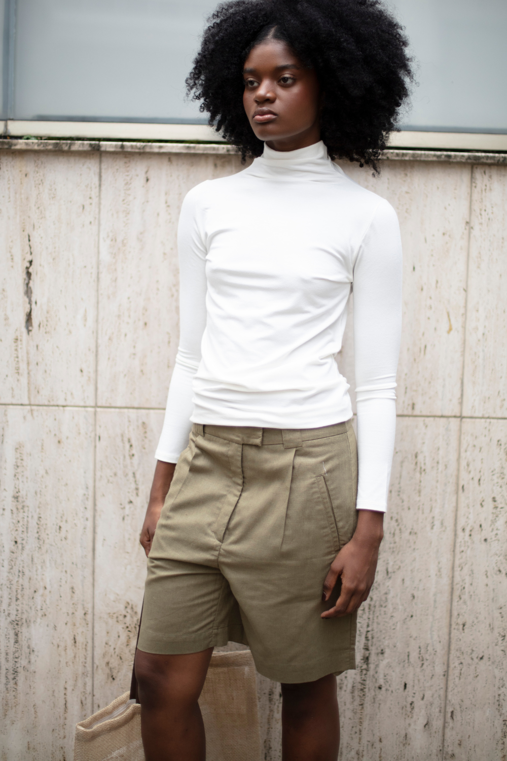 Blusa de Malha Gola Rolê Off White