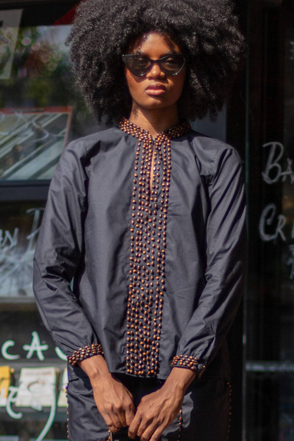 Blusa de Algodão Bordada Grãos