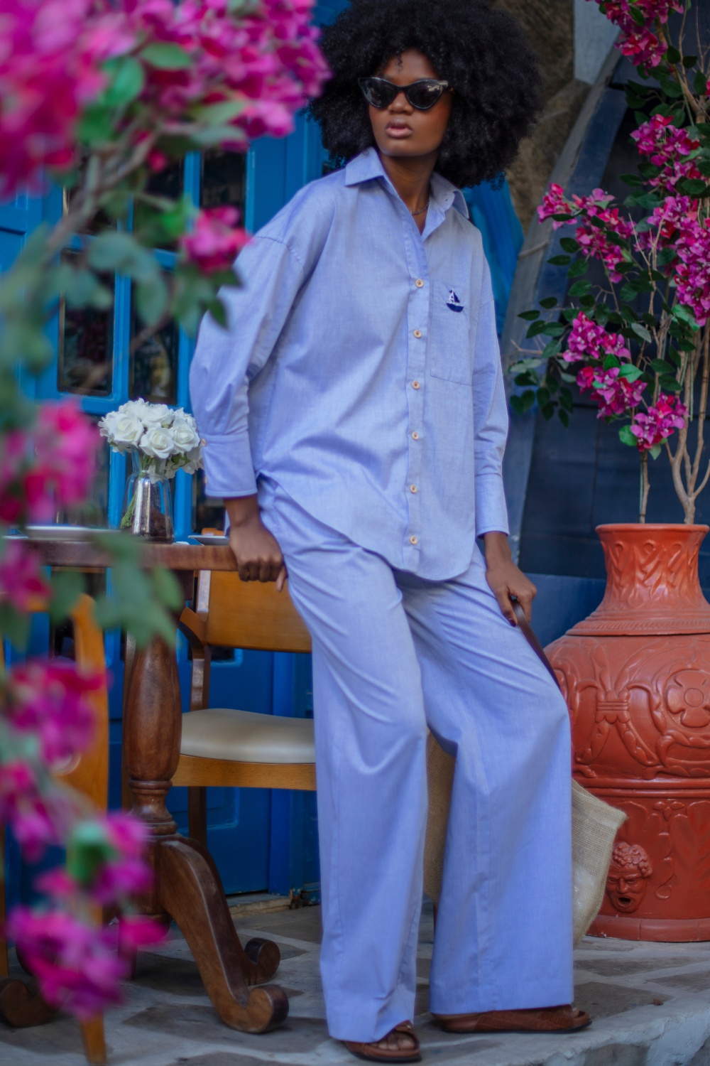 Calça de Algodão Jolie Azul