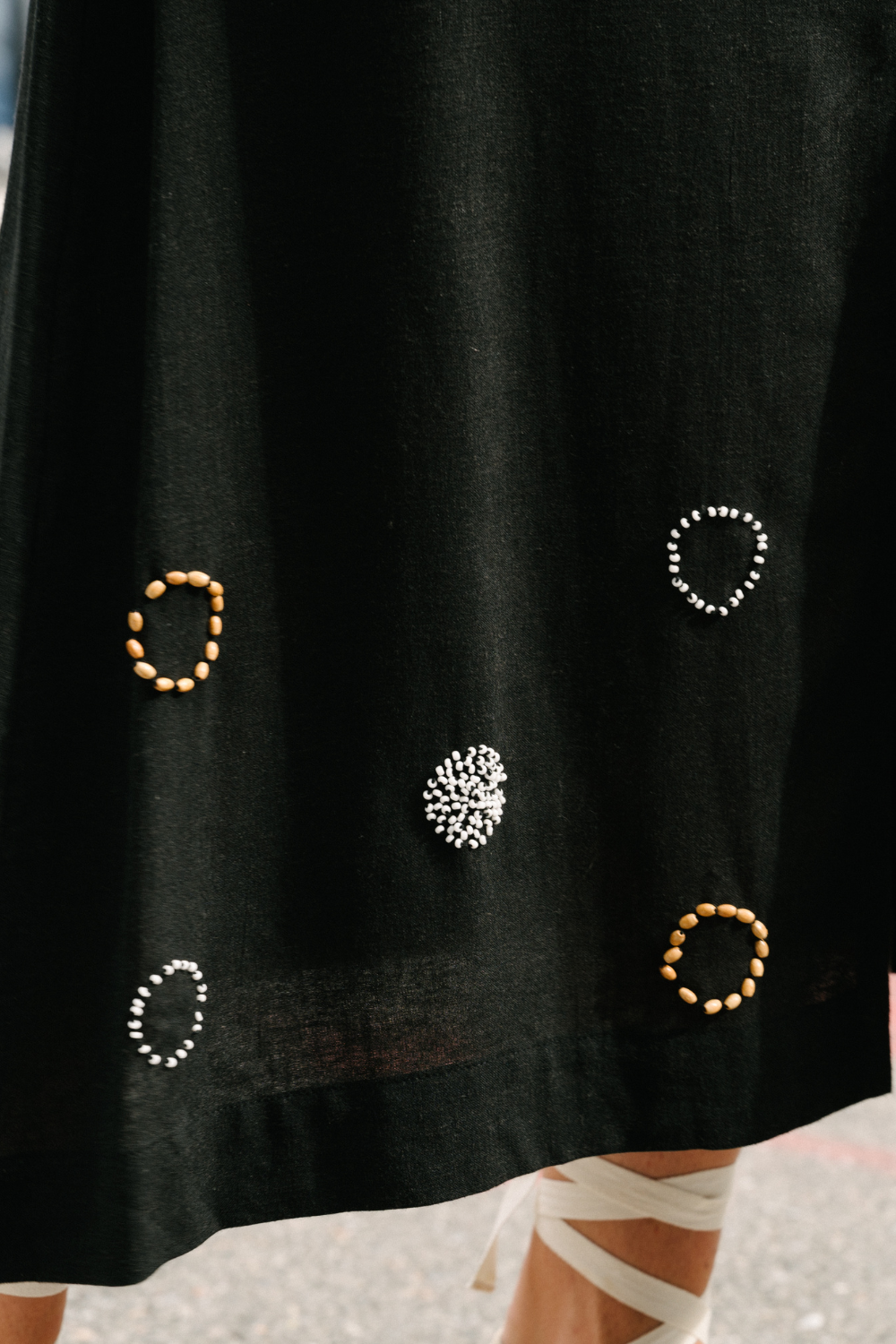 Conjunto de linho bordado Circle