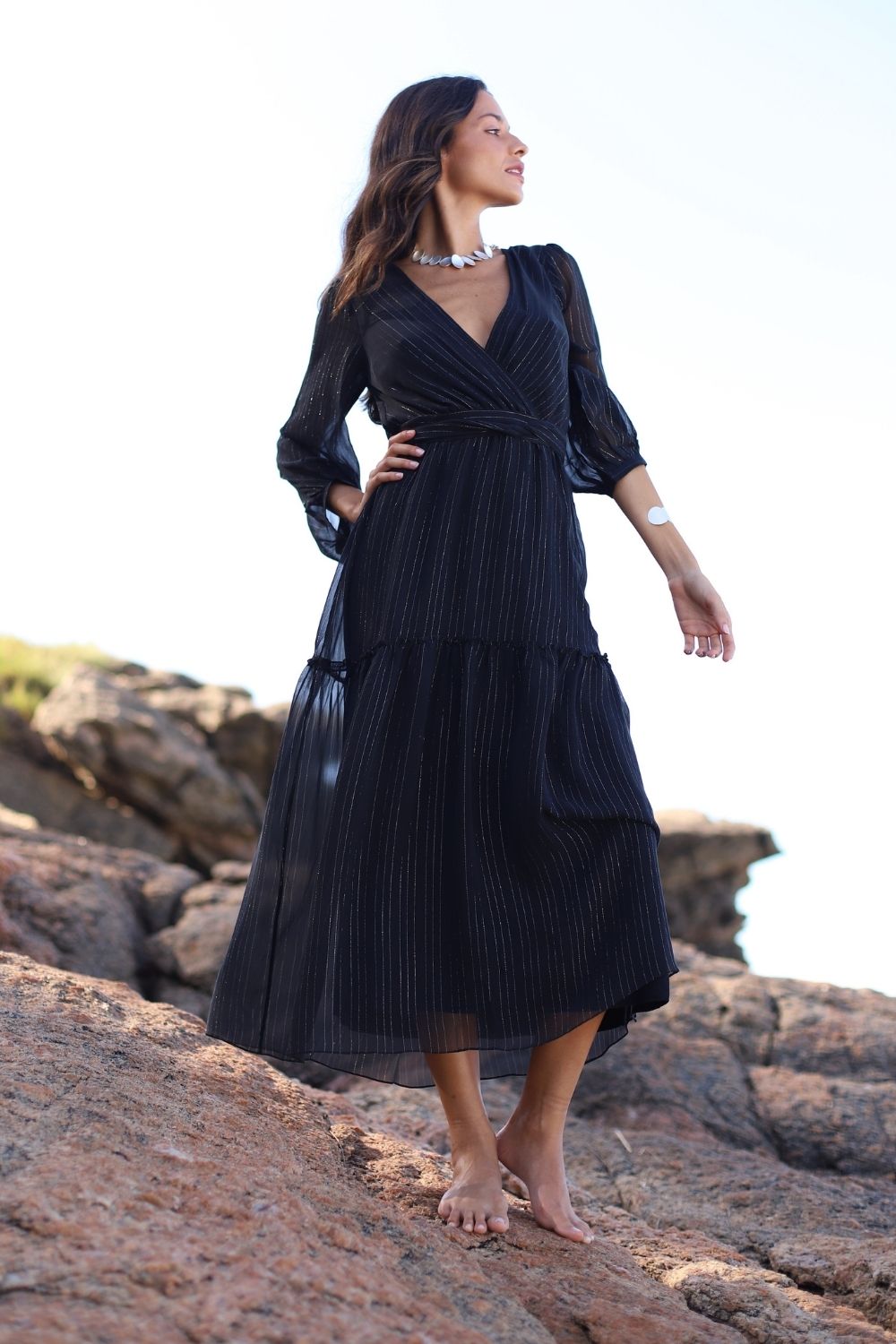 Vestido de Seda Preto Beatriz