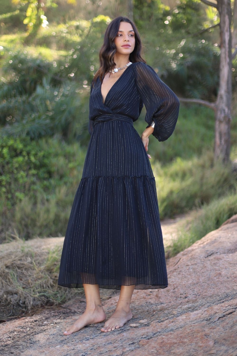 Vestido de Seda Preto Beatriz