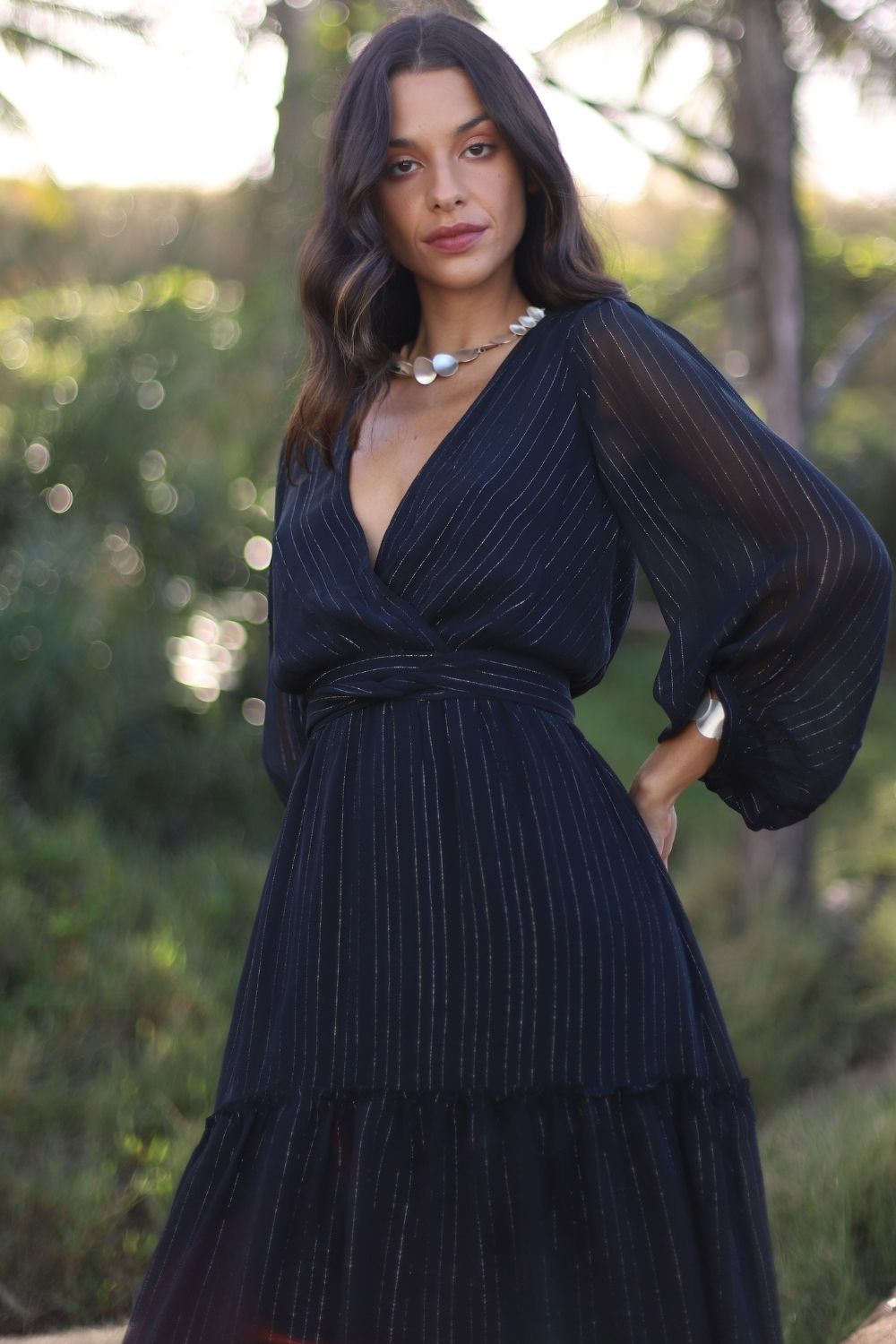 Vestido de Seda Preto Beatriz