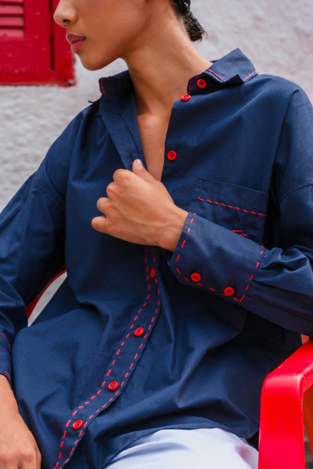 Camisa Oversized Bordada Oceano