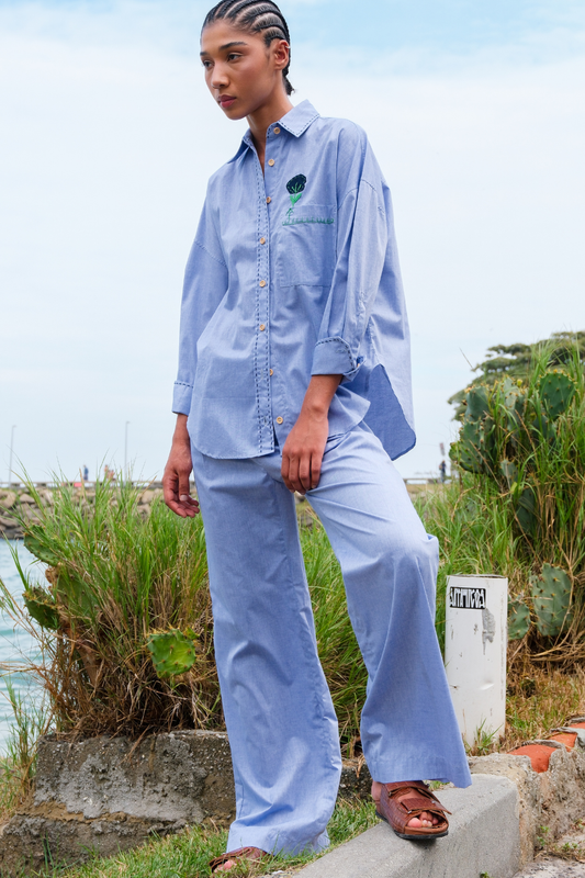 Calça de Algodão Jolie Azul