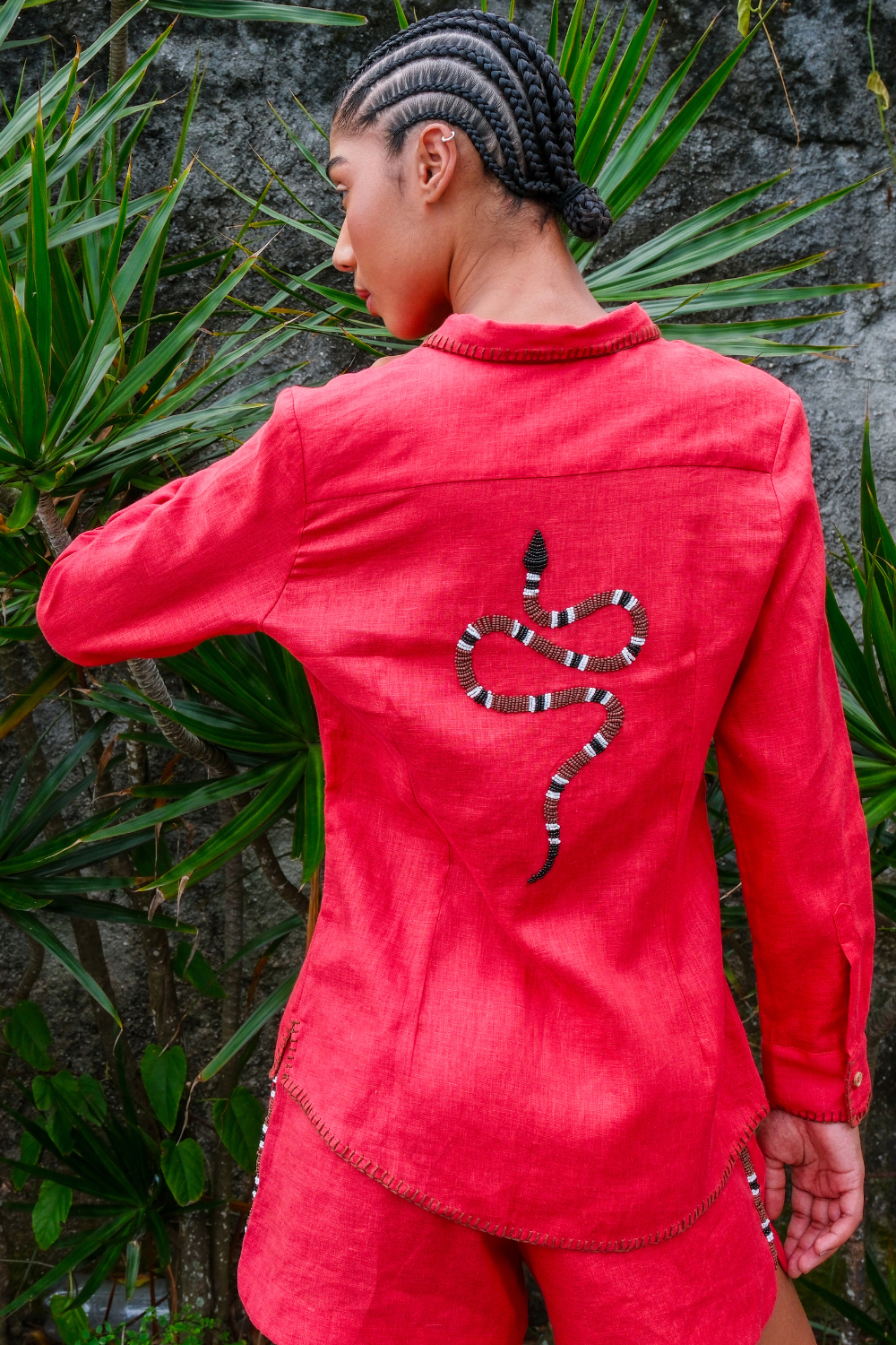 Snake Pitanga Linen Shirt