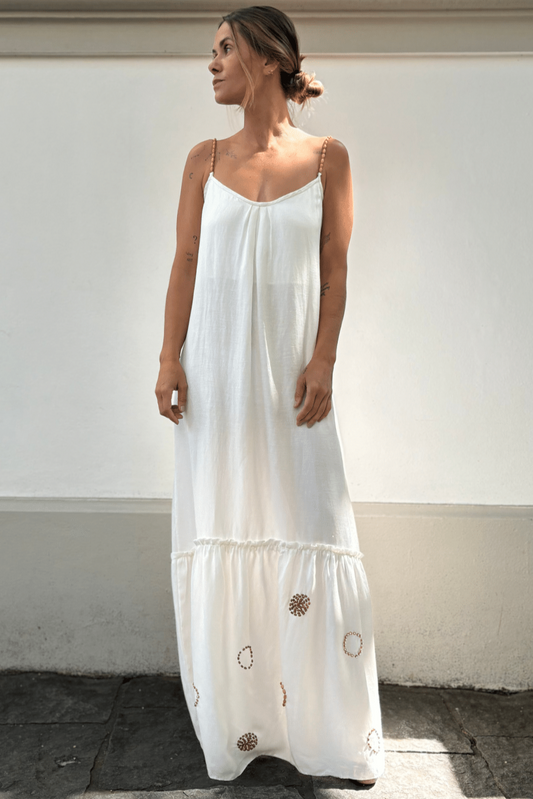 Vestido Bordado Circle Branco