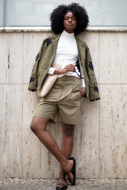 Short de linho Celine Oliva