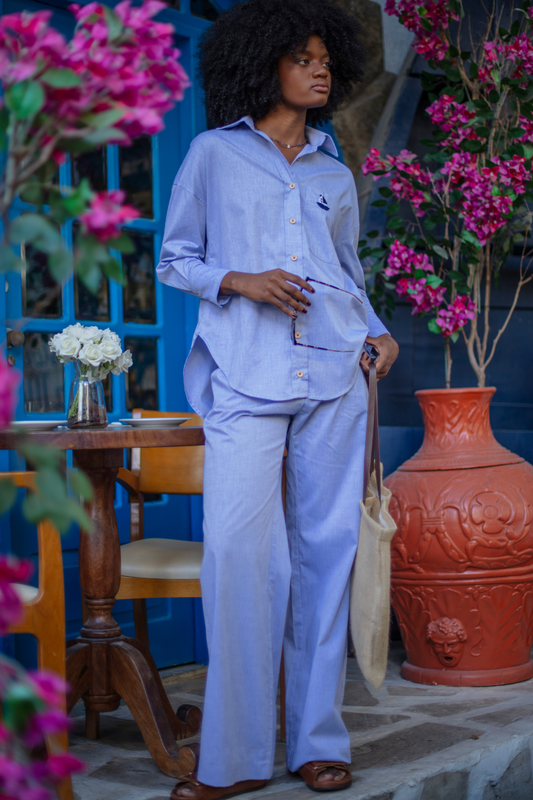 Calça de Algodão Jolie Azul