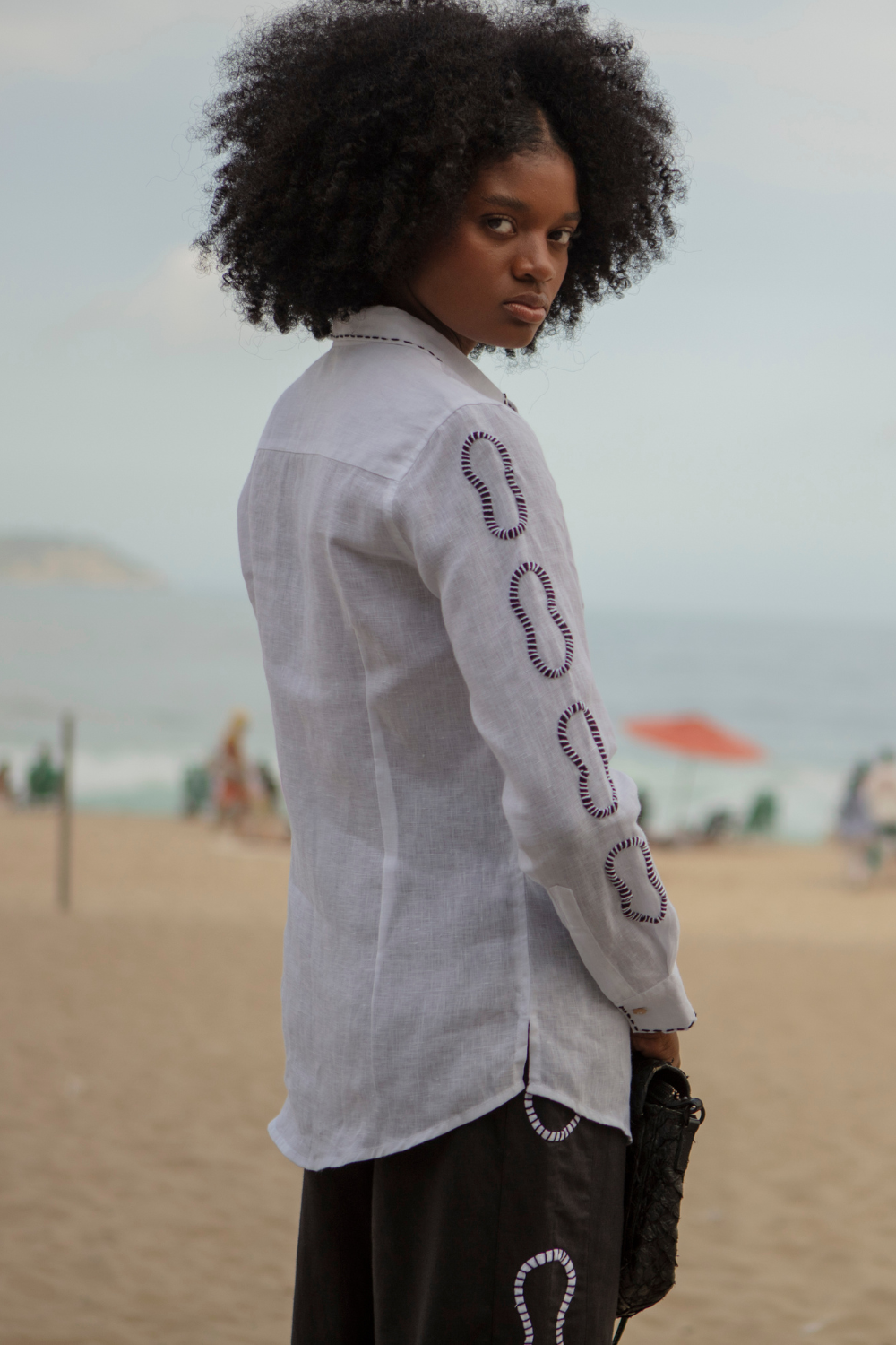 Calça de Linho Patchwork Rastros