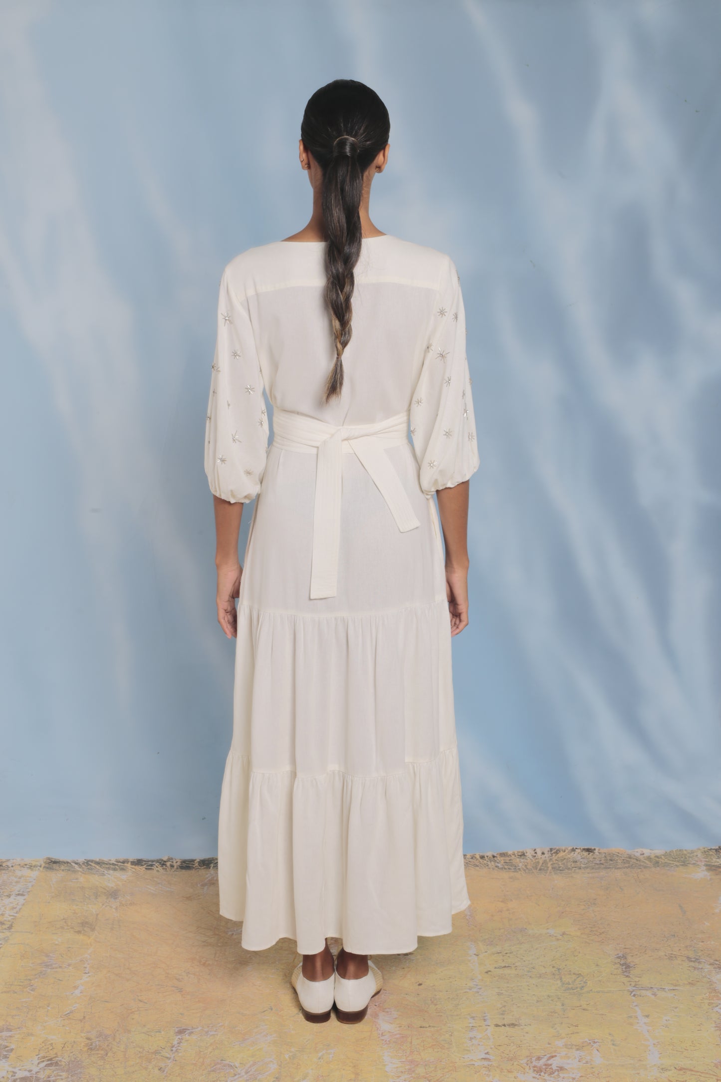 Vestido de Linho Bordado Stars