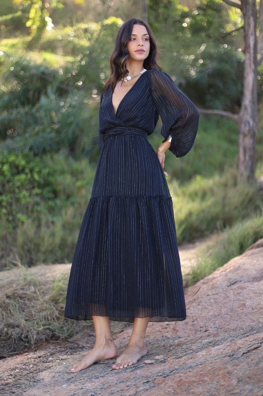 Vestido de Seda Preto Beatriz
